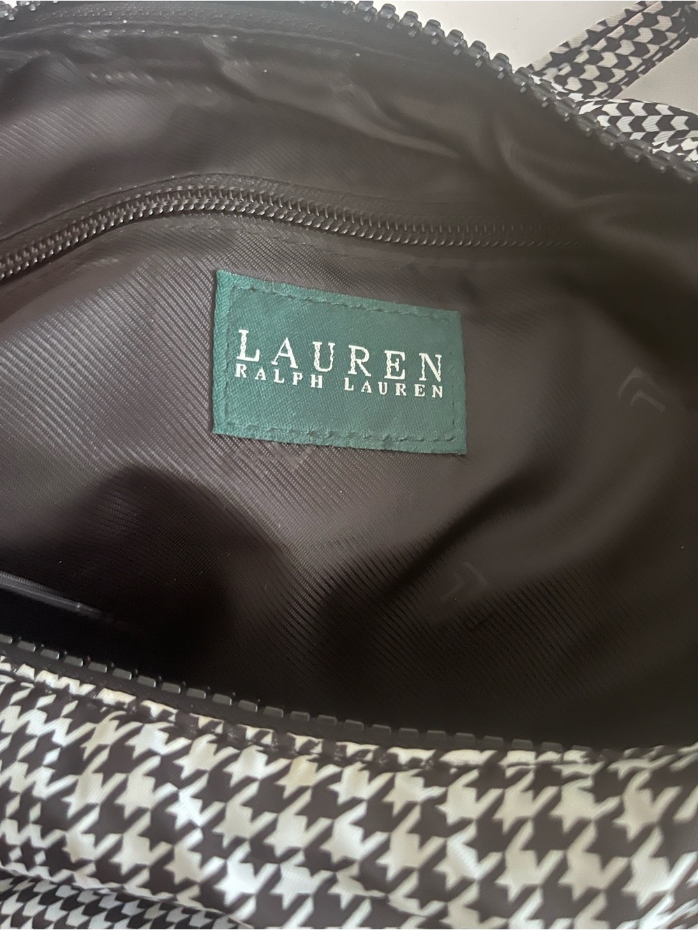 Vintage Y2K Ralph Lauren Houndstooth Hobo Black/White - Picture 4 of 4